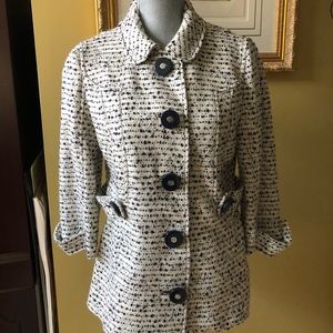 Tory Burch Black/White sz 10 Jacket